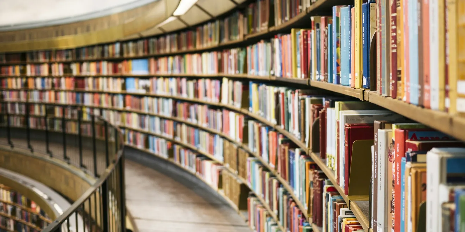 temario auxiliar comunidad madrid Biblioteca con estanterías llenas de libros
